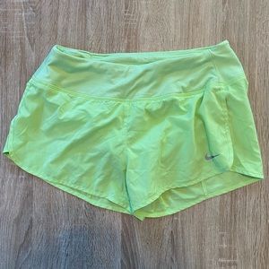 Nike Dri Fit Run Shorts 3”, Lime Green, Small